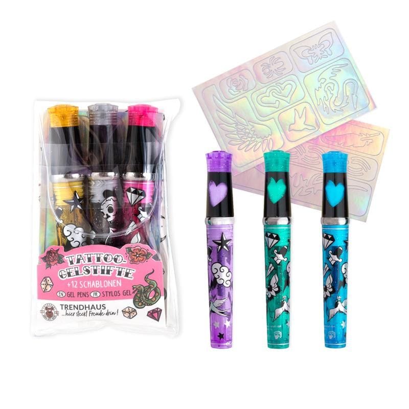 Tattoo Studio Gelstifte Glitzer 3er-Set | Boutique Ballooons