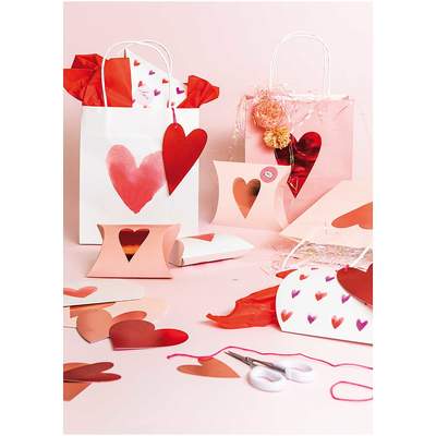 Paper Poetry Geschenkschachteln It must be love Herzen rosa-rot 6 Stück | Boutique Ballooons