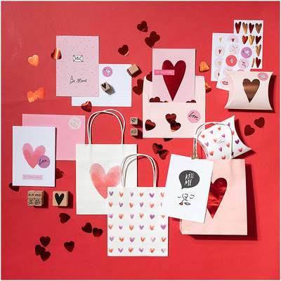 Paper Poetry Geschenkschachteln It must be love Herzen rosa-rot 6 Stück | Boutique Ballooons