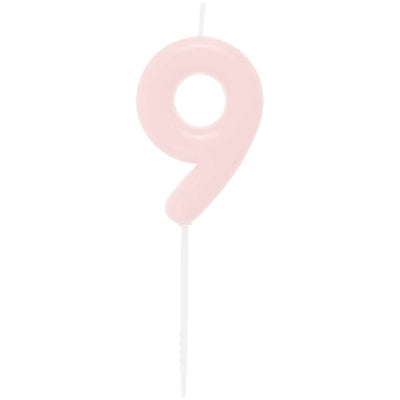 ZAHLENKERZE 9 ROSA 10,5CM | Boutique Ballooons