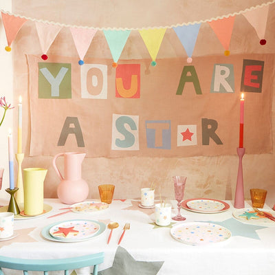 Pastel Pompom Flag Garland