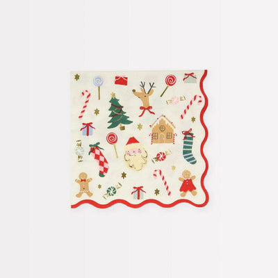 Jolly Christmas Small Napkins (x 16)