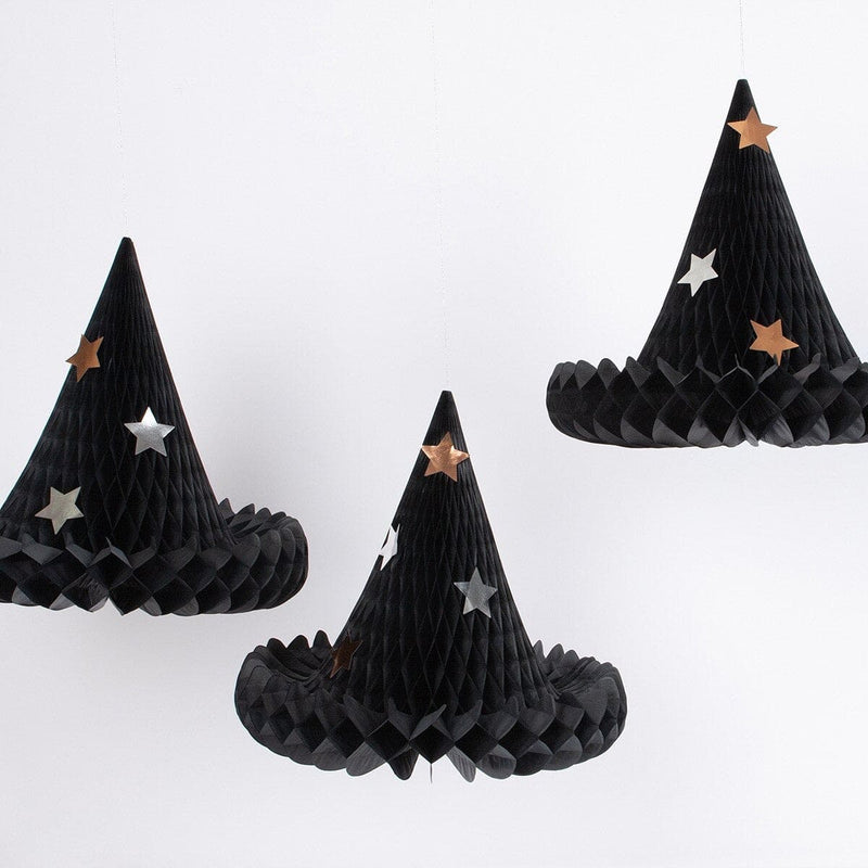 Honeycomb Witch Hat Decorations (x 3)