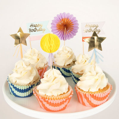 Stripe Party Cupcake Kit (x 24 toppers)