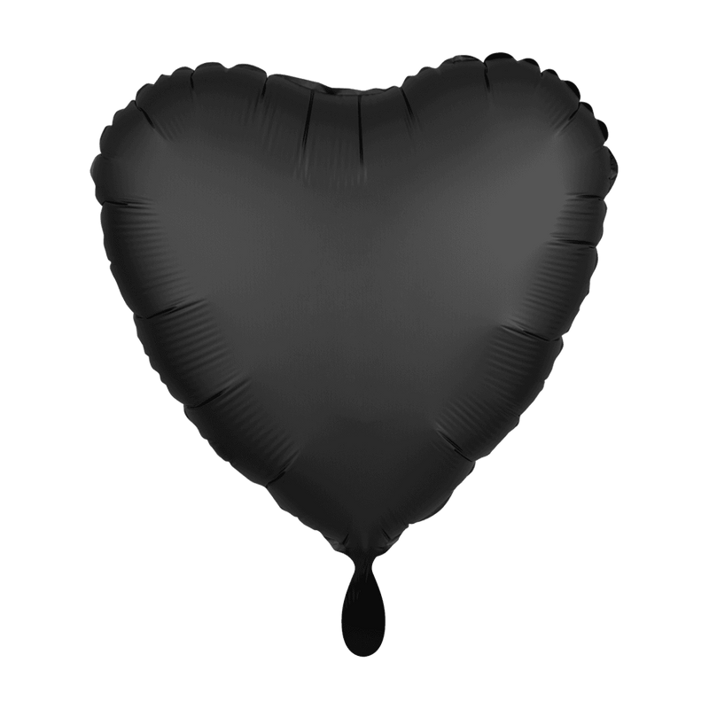 Herzballon - Silk Lustre - Schwarz