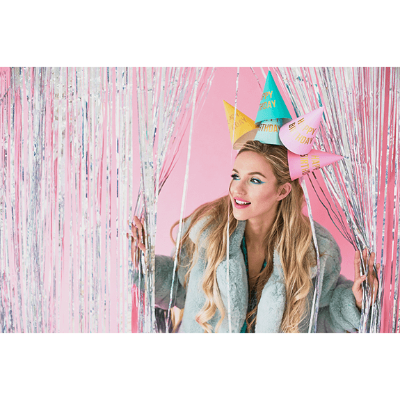 6 Partyhüte "Glossy Birthday" | Boutique Ballooons