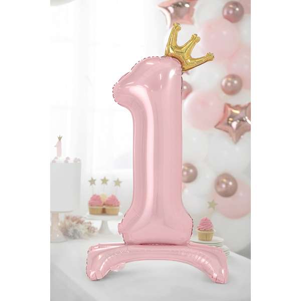 Ballon mit Standfuß XL - Zahl 1 - Princess | Boutique Ballooons