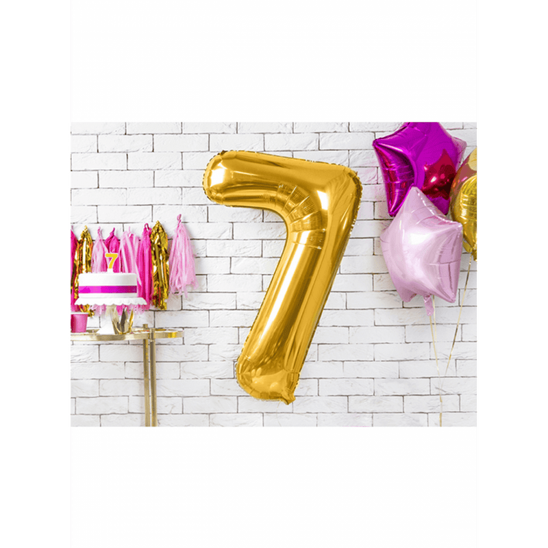 Zahlenballon 7 XXL  - Gold | Boutique Ballooons