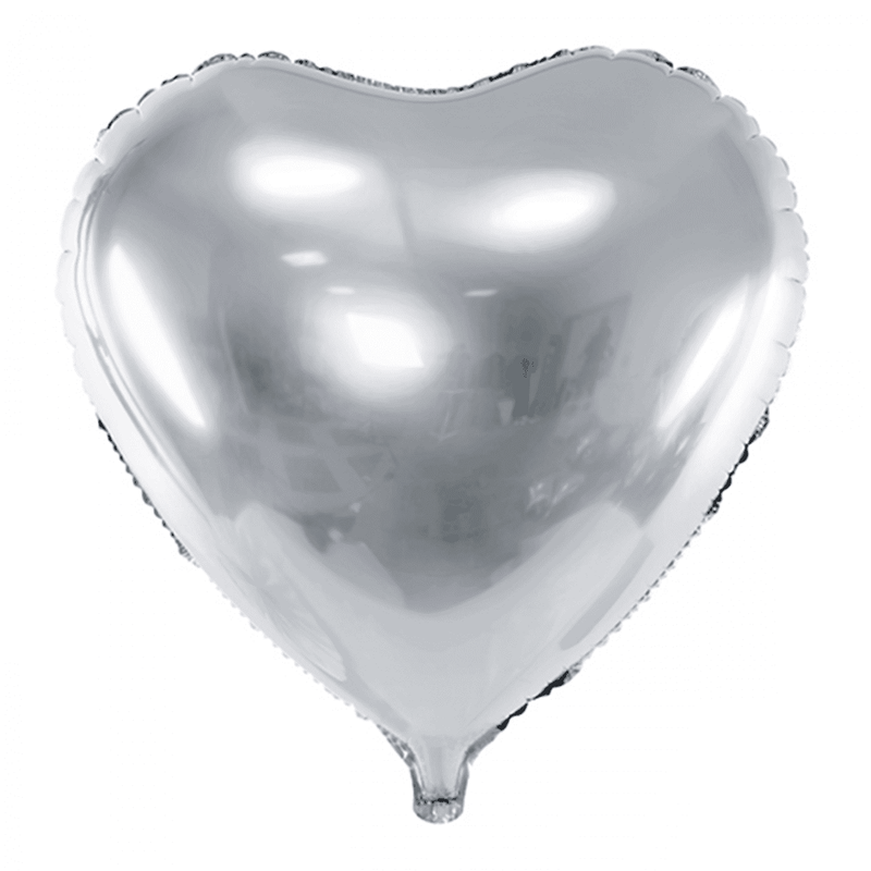 Herzballon XL - Glanz -Silber | Boutique Ballooons