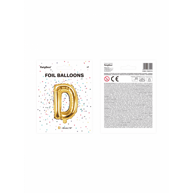 Buchstabenballon D XS - Gold