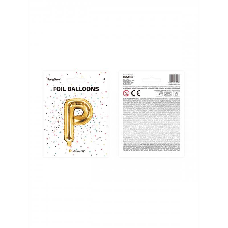 Buchstabenballon P XS - Gold | Boutique Ballooons