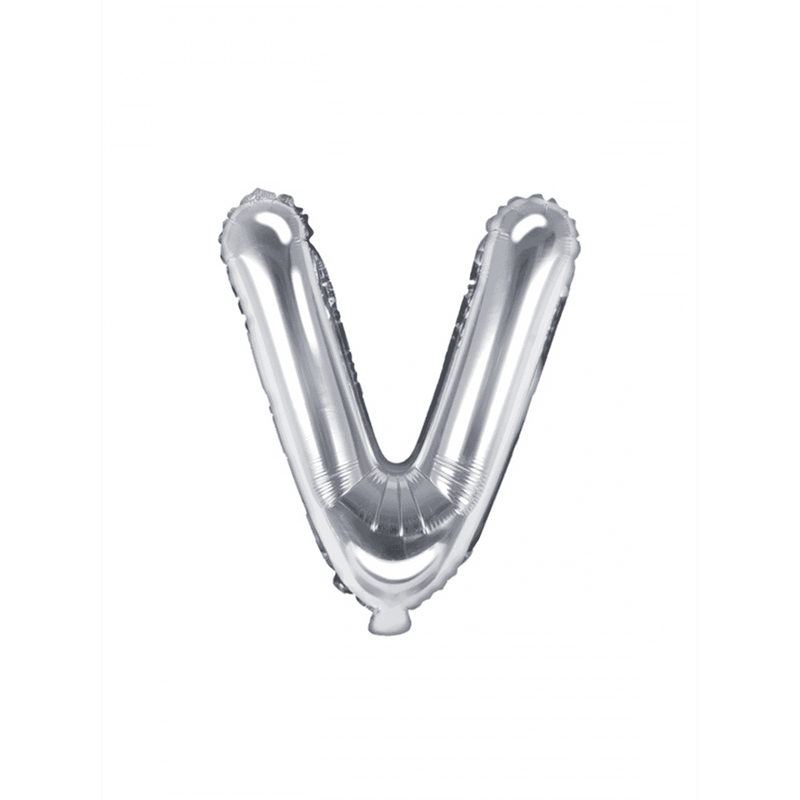 Buchstabenballon V XS - Silber | Boutique Ballooons