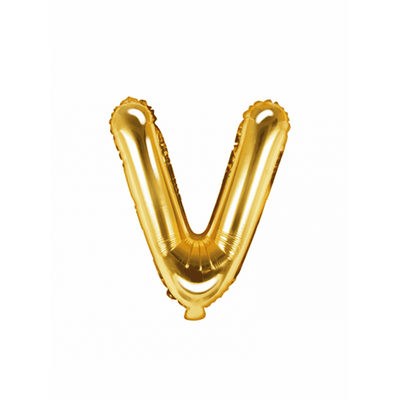 Buchstabenballon V XS - Gold | Boutique Ballooons