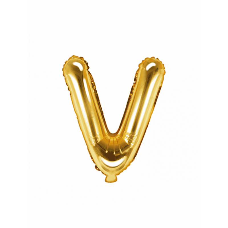 Buchstabenballon V XS - Gold | Boutique Ballooons