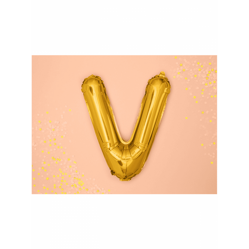 Buchstabenballon V XS - Gold | Boutique Ballooons