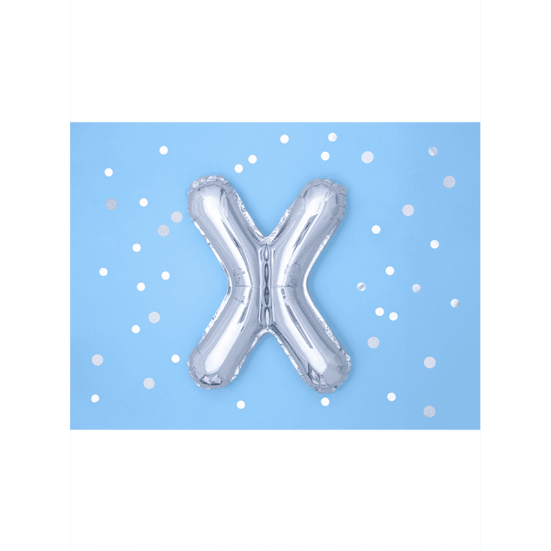 Buchstabenballon X XS - Silber