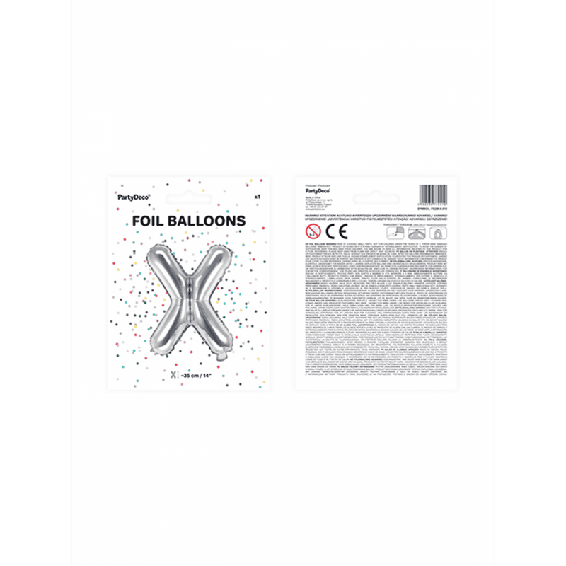 Buchstabenballon X XS - Silber