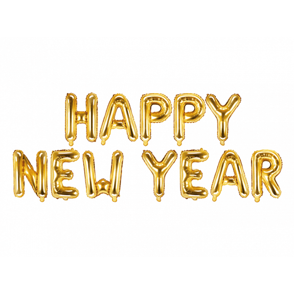 Schriftzug - Happy New Year - Gold