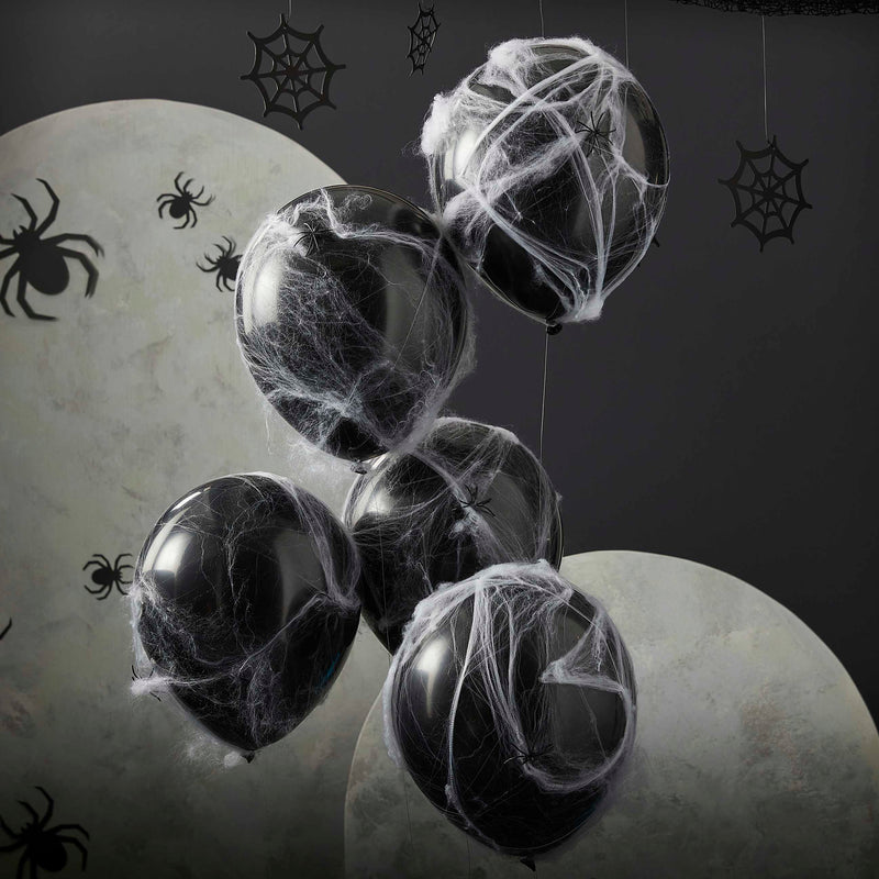 Spiders and Cobwebs Halloween Balloons