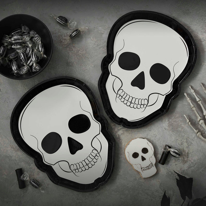 Skull Shaped Paper Halloween Plates