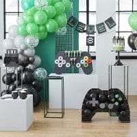 Black, Green and Grey Controller Confetti Balloon Bundle | Boutique Ballooons