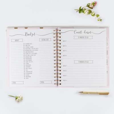 Luxury Pink & Gold Wedding Planner Book