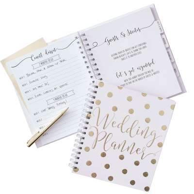 Luxury Pink & Gold Wedding Planner Book