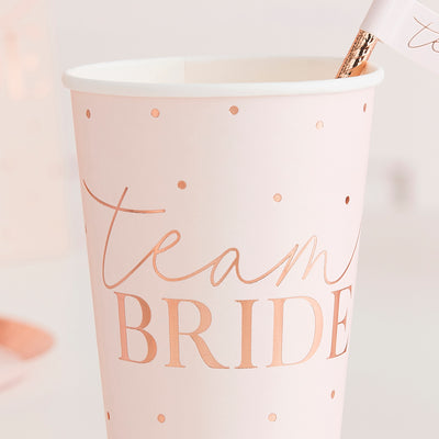 Rose Gold Team Bride Large Hen Party Cups