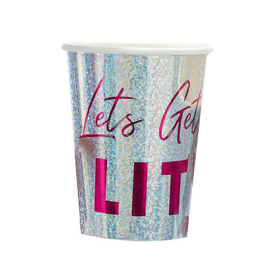 Holographic Lets Get Lit Paper Cups - Jolly Vibes