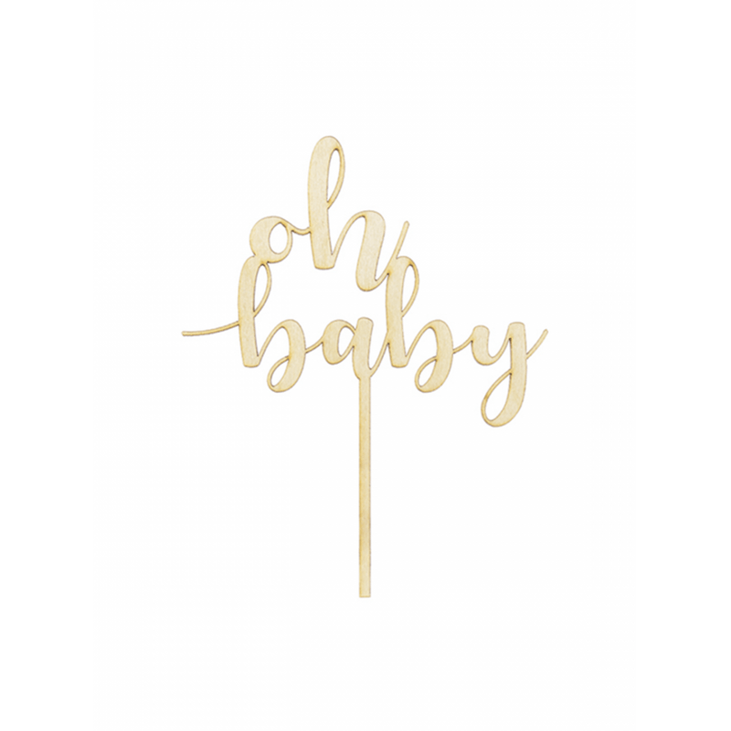 Cake Topper "Oh baby" - Holz