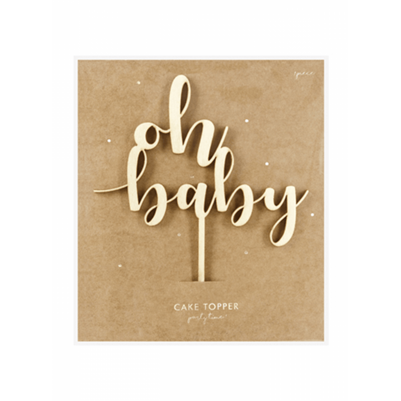 Cake Topper "Oh baby" - Holz