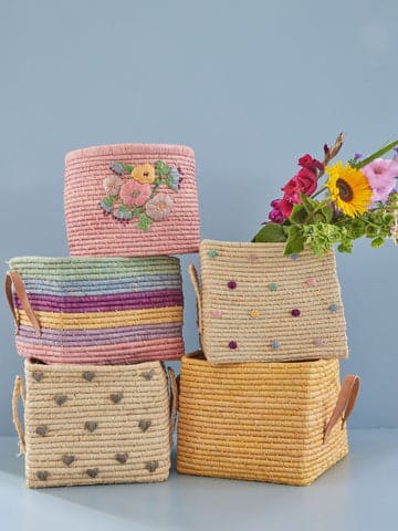 Square Raffia Basket - Natural