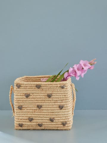 Square Raffia Basket - Natural