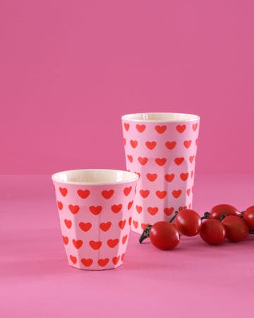 Tall Melamine Cup - Soft Pink - Sweet Hearts Print | Boutique Ballooons