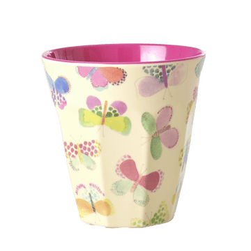 Medium Melamine Cup - Pink - Butterfly Print | Boutique Ballooons