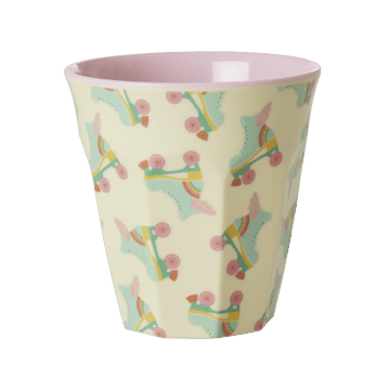 Medium Melamine Cup - Cream - Roller Skate Print | Boutique Ballooons