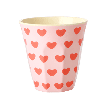 Medium Melamine Cup - Soft Pink - Sweet Hearts Print | Boutique Ballooons