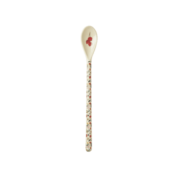 Melamine Latte Spoon - Green - Winter Rosebuds Print | Boutique Ballooons