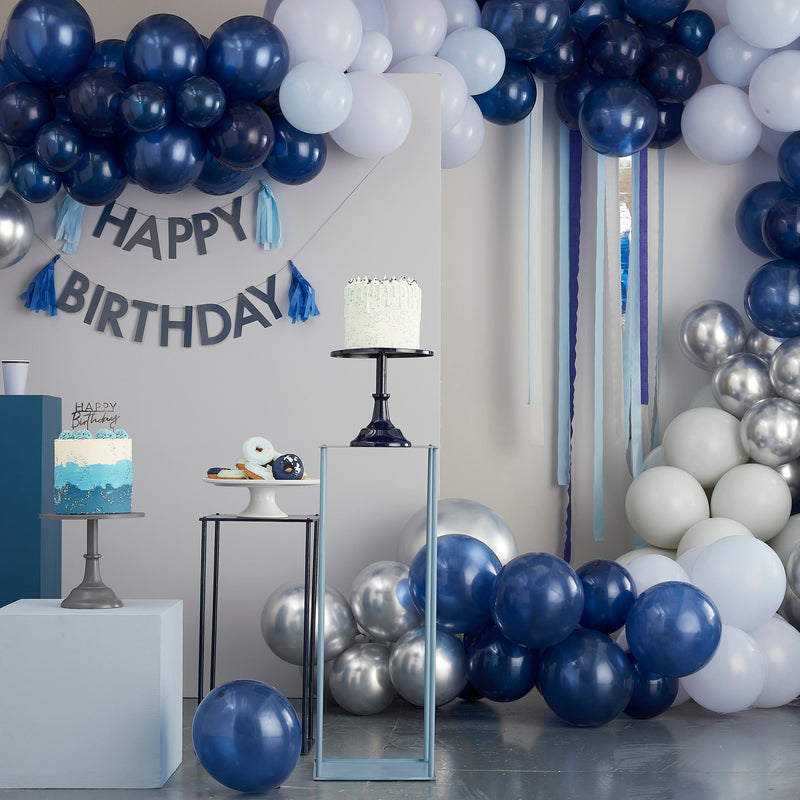 Navy & Blue Happy Birthday Balloon Door Kit | Boutique Ballooons