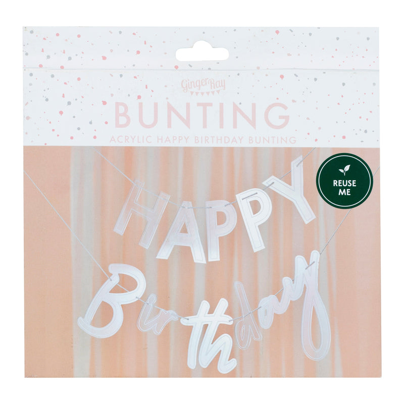 Acrylic Happy Birthday Bunting