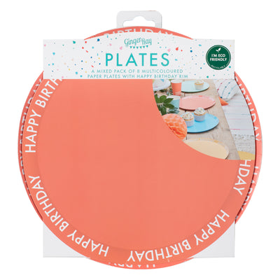 Brights Happy Birthday Paper Plates