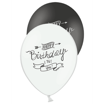 6 Motivballons - Happy Birthday Retro | Boutique Ballooons