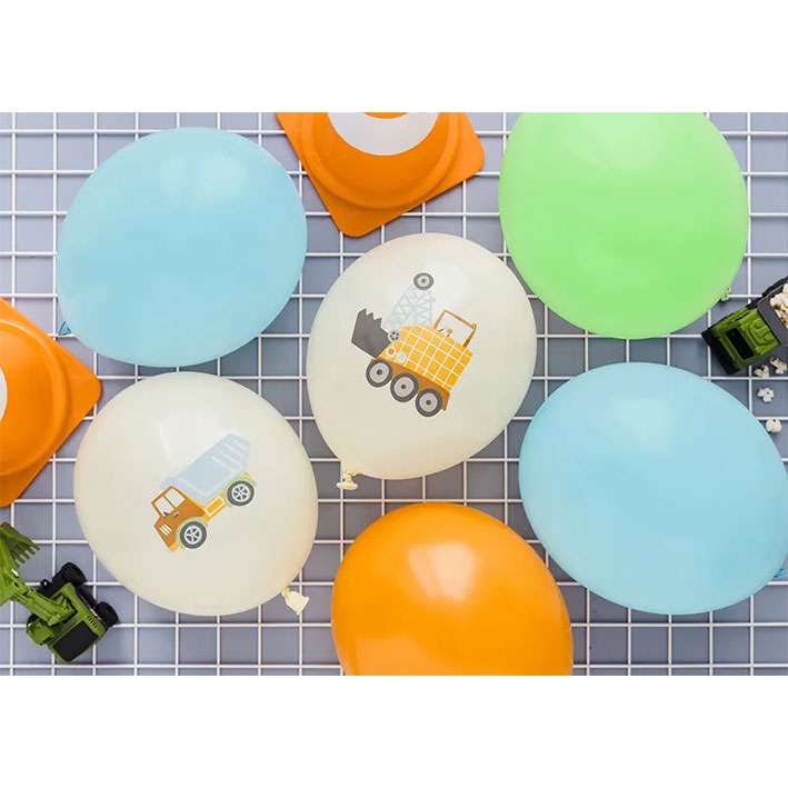 6 Motivballons - Construction Vehicles | Boutique Ballooons