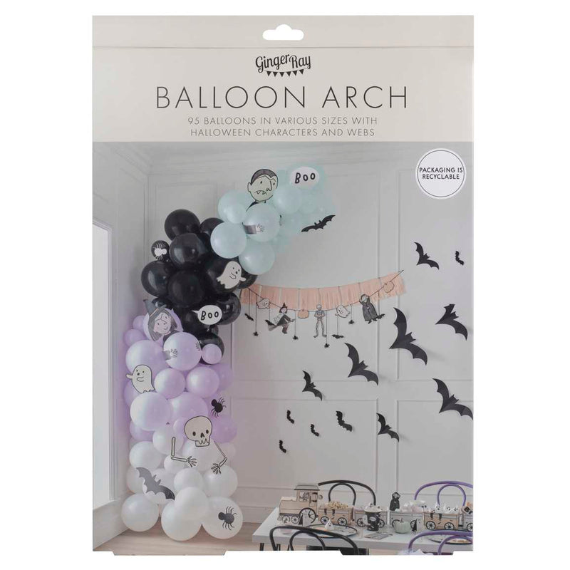 Halloween Balloon Arch Decoration with Halloween Characters