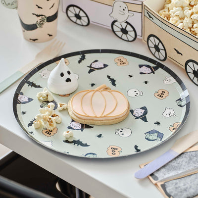 Vampire and Witch Halloween Party Plates