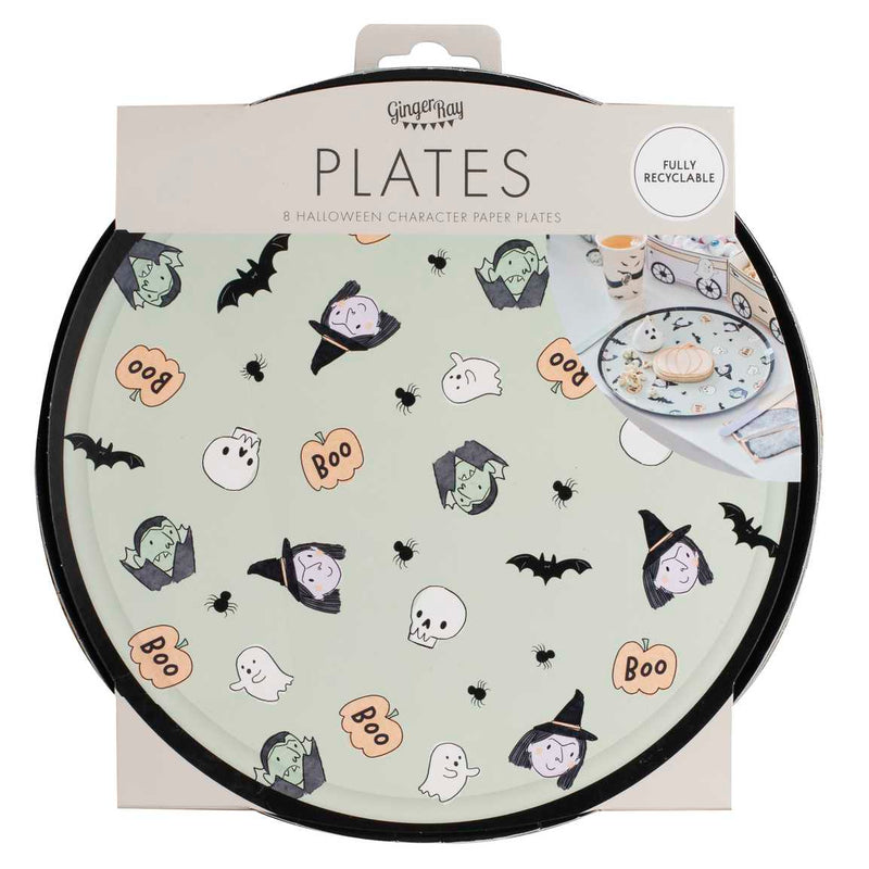 Vampire and Witch Halloween Party Plates