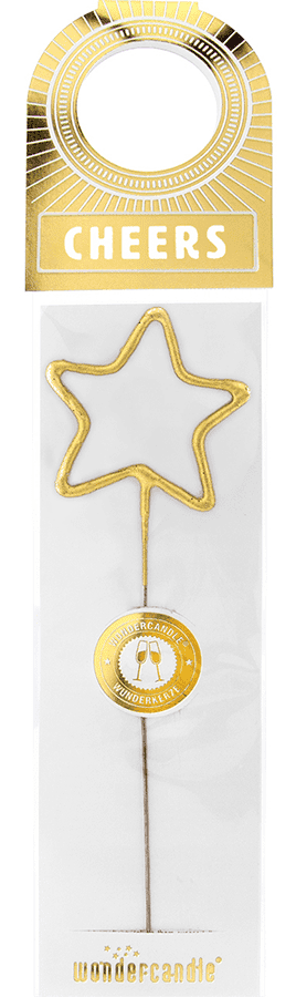 Cheers Stern gold Wondercandle® Flaschenpost | Boutique Ballooons