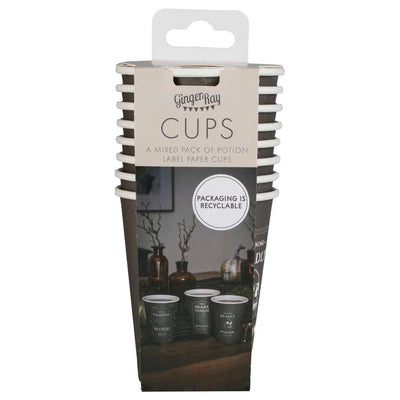 Black Potion Label Halloween Party Paper Cups