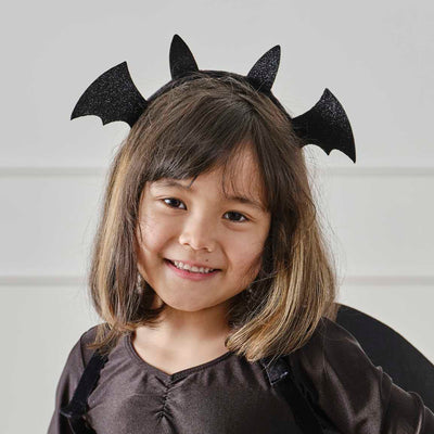 Black Sparkle Bat Halloween Headband