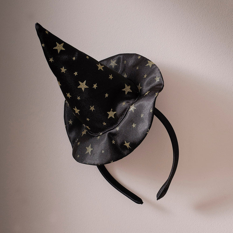 Black & Gold Star Halloween Witch Hat Headband